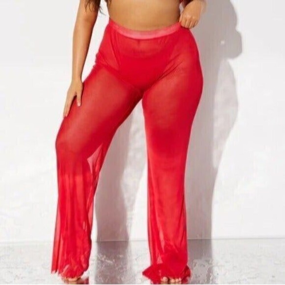 Spicy Hot High Waisted Mesh Swim Cover‎ Up Pant Size Large RefM017